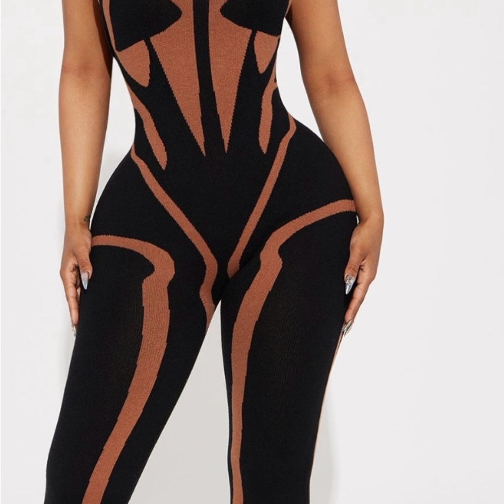 Stylish Black and Brown Jumpsuit